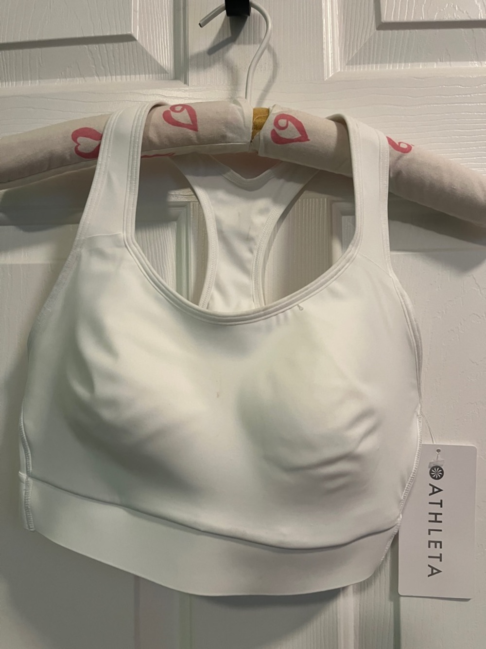 Athleta White Racerback High-Support Sports Bra